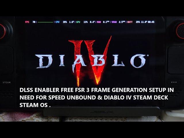 Steam Deck FREE FSR 3 Frame Generation Setup In Diablo IV & NFS Unbound | DLSS Enabler Beta Steam OS