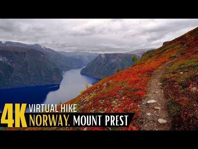 Hike with Stunning Fjord Views & Unexpected Snow in Norway | Relaxing Virtual Walk in Autumn [4K]