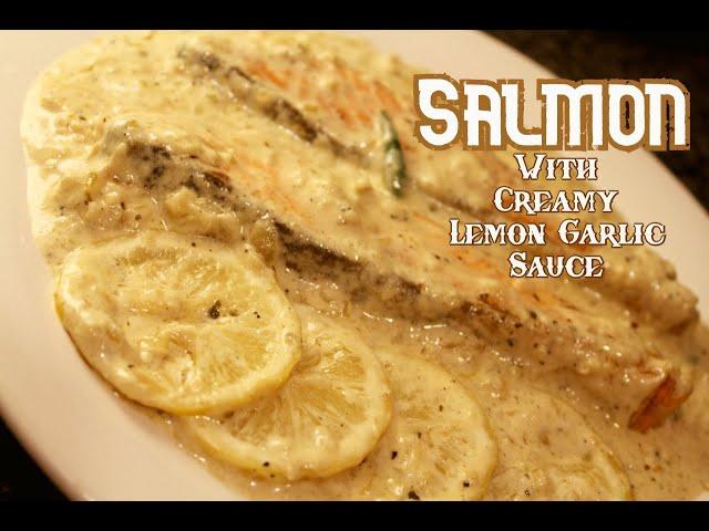 Creamy Garlic Sauce Salmon Recipe | Quick Pan fried Salmon with LEMON Garlic Creamy Sauce