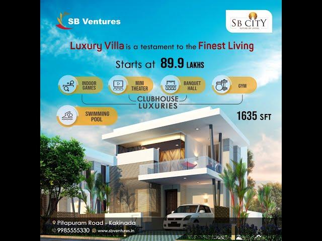 SB CITY Kakinada Plots & Villas @ Apartment Price - Contact +91 8367228989