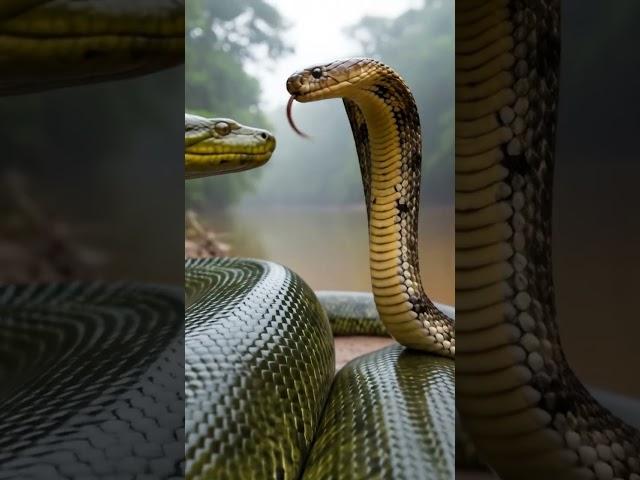  King Cobra vs King Anaconda  #ai #kingcobra #shorts