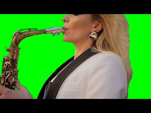 саксофонистка играет 2 Green Screen Saxophonist 2