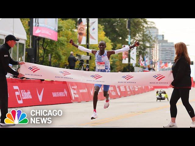 World record set as Kelvin Kiptum wins 2023 Chicago Marathon