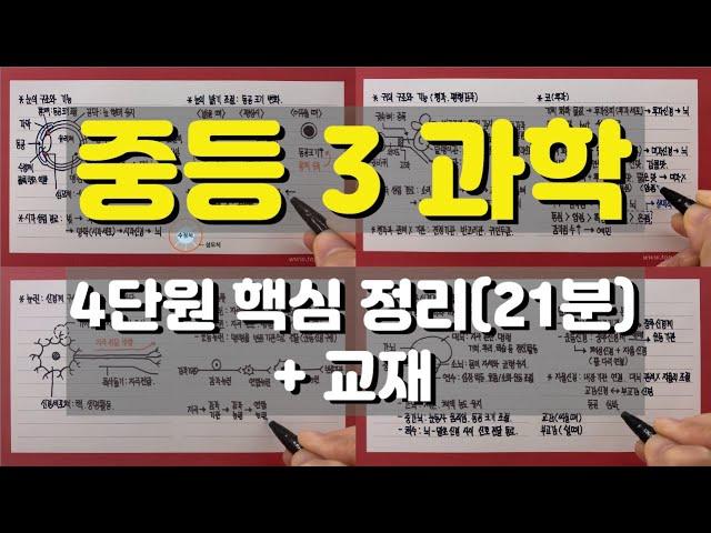 [중3 과학] 4단원(자극과 반응) 핵심정리(21분) + 교재