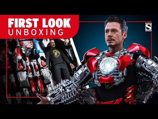 Hot Toys Iron Man Tony Stark Suit-Up Mark 7 Figure Unboxing | First Look