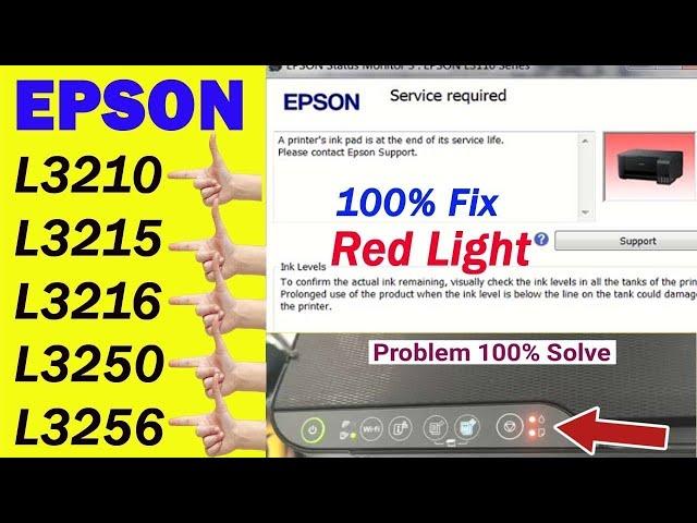 l3210 printer resetter | how to fix red light blinking error in epson  l3210 l3250 l3150 l3110 l3200