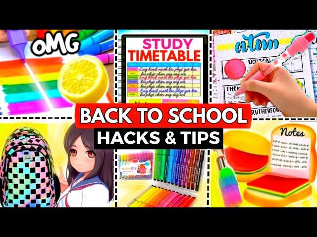 BACK TO SCHOOL! VIRAL HACKS & STUDY TIPS | Back to School DIY Ideas and Life Hacks | #study #hacks