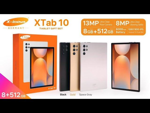 X-inova Germany XTab 10 TABLET GIFT SET 13MP Ultra Clear Rear Camera 8GB+512GB 8MP