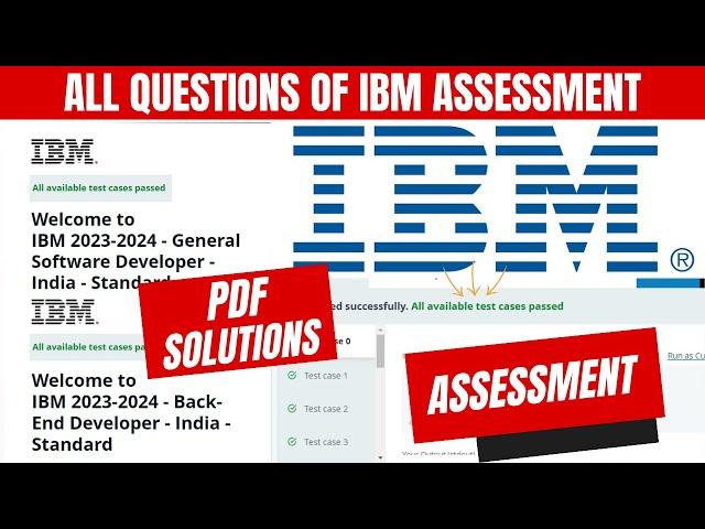 IBM Software Developer Assessment | IBM Back-End Developer Assessment | All Questions in PDF