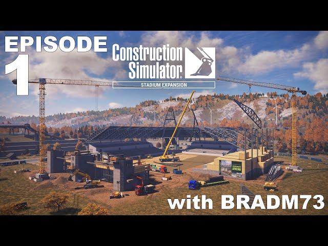 CONSTRUCTION SIMULATOR (2022) - STADIUM EXPANSION DLC - Ep# 1:  Pedestrian Bridge: Part 1