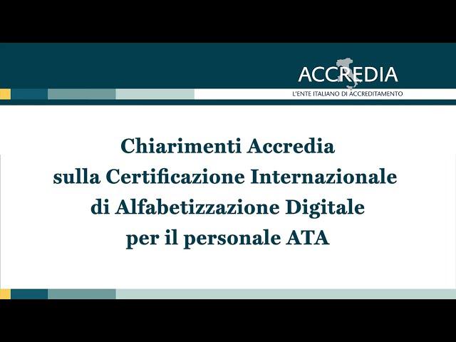 Chiarimenti sulla Certificazione Internazionale di Alfabetizzazione Digitale per il personale ATA