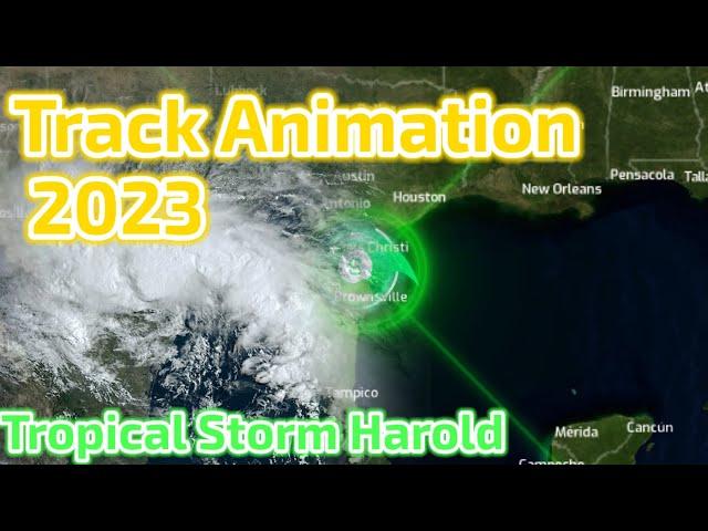 The Track of Tropical Storm Harold (2023)