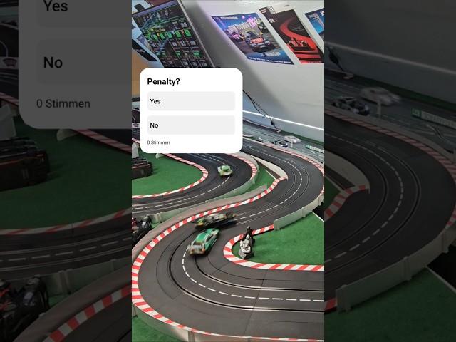 Penalty, yes or no? #racing #carrera #sgn #crash #slotracing #slotcar #penalty