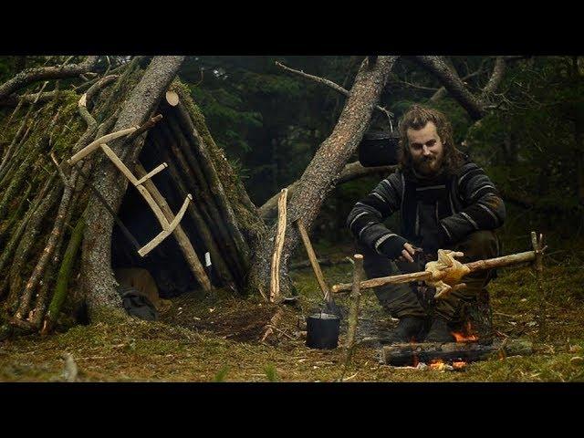 Bushcraft trip - making woodshed - permanent a-frame camp series [part 2 - long version]