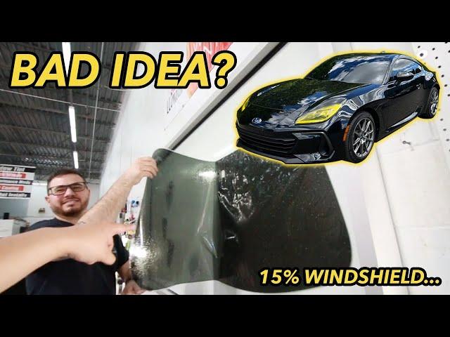 making my BRZ ILLEGAL with this TINT set up! || 15% tint ON THE WINDSHIELD?!