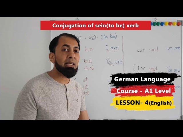 A1 German Course | Lesson 4 | sein verb conjugation in German| To be verb in German|English