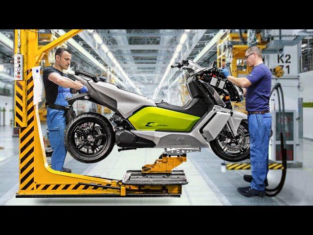 How They Build the Super Fast BMW C Evolution Motorcycle by Hands- Production Line