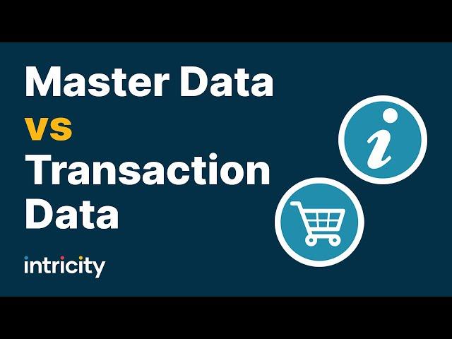 Master Data vs Transaction Data