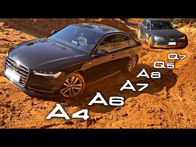 Audi "quattro" OFF-ROAD Test: A4 v A6 v A7 v A8 v Q5 v Q7!