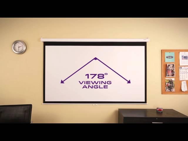 LOCH MWS92SR | 92" Widescreen Projection Screen with Slow Retraction (Matte White)