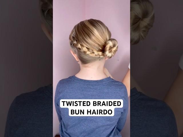 TWISTED BRAIDED BUN | Audrey and Victoria #hairstyle #hairtutorial