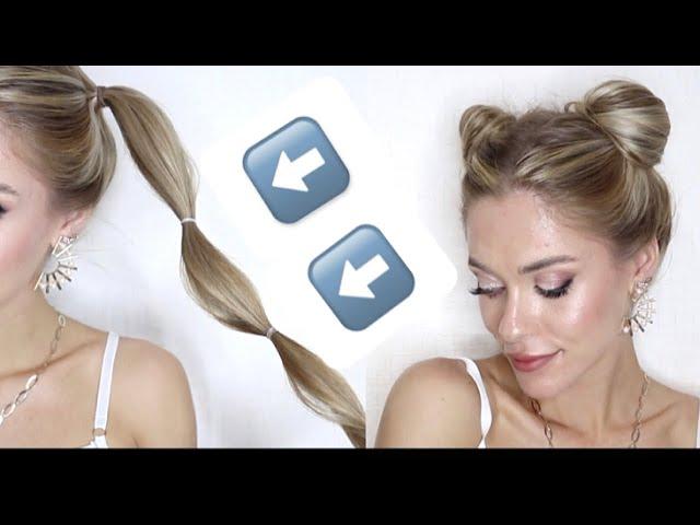 ЛАЙФХАК! САМЫЙ ПРОСТОЙ СПОСОБ СДЕЛАТЬ 2 ГУЛЬКИ! | HAIR HACK! THE EASIEST WAY TO MAKE SPACE BUNS