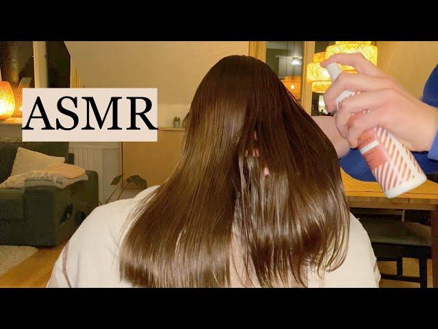 ASMR | Relax to these different spraying and brushing sounds  (hair play, tingles, no talking)