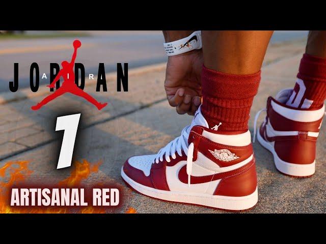 WORTH A 2ND LOOK!! JORDAN 1 ARTISANAL RED TEAM RED DETAILED REVIEW & ON FEET W LACE SWAPS!!