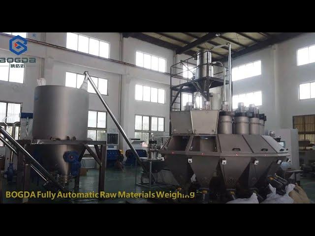 BOGDA Fully Automatic Raw Materials Weighing Dosing Mixing System  PVC Compounding Powder Mixer