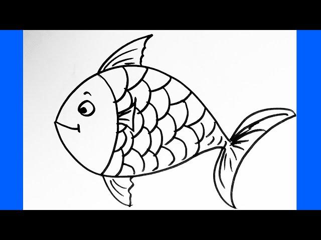 How to Draw a fish | How to draw Fish | Drawing and Coloring for Kids