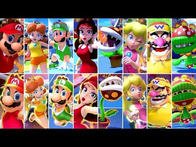 Mario Tennis Aces - All Character Special Shots & Intro Animations (DLC Included)