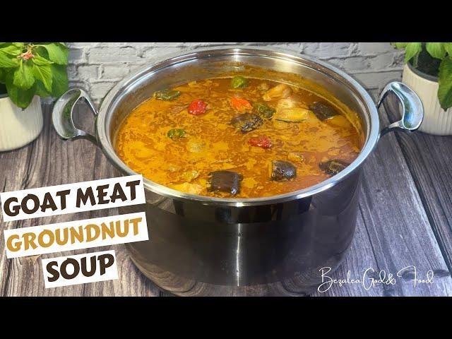 Goat Meat (Aponkyi)Groundnut Soup (Peanut Soup) How to make Groundnut Soup