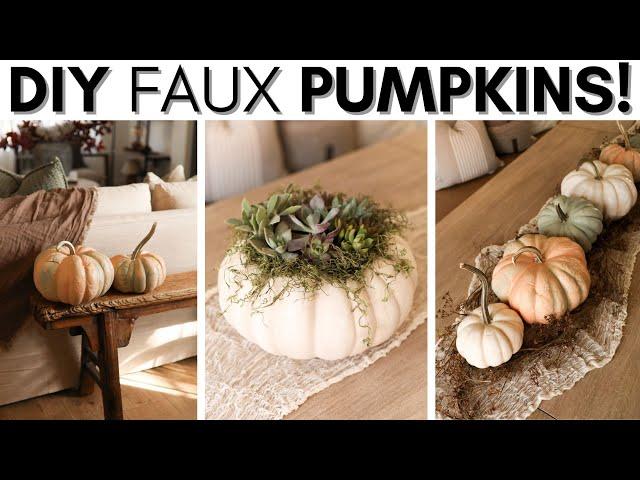 DIY FAUX HEIRLOOM PUMPKINS || DIY PUMPKIN SUCCULENT ARRANGEMENT || RUSTIC FALL DECOR IDEAS