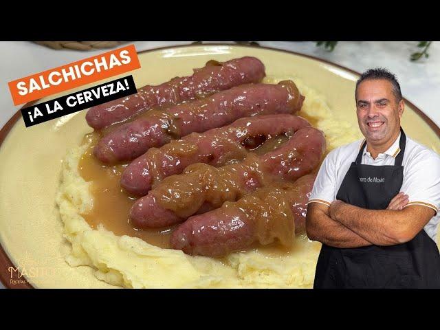 Salchichas a la cerveza con patatas