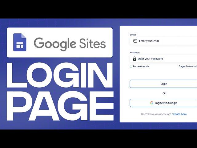 How To Create a Login Page in Google Sites Password Protect a Page (2024)