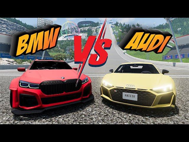 Bmw VS Audi High Jump Race Challenge - Beamng Drive