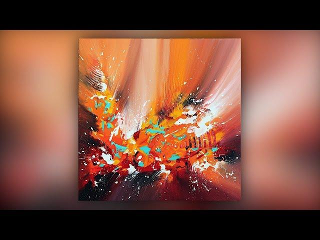 Abstract Acrylic Painting / Simple / Palette Knife Techniques / Demo #043