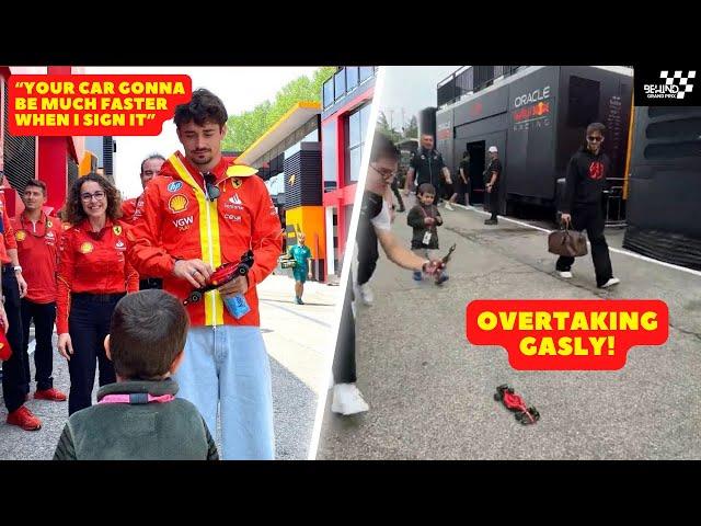 Charles Leclerc signed a kid Ferrari F1 RC toy to make it much faster and it's true (Overtake Gasly)