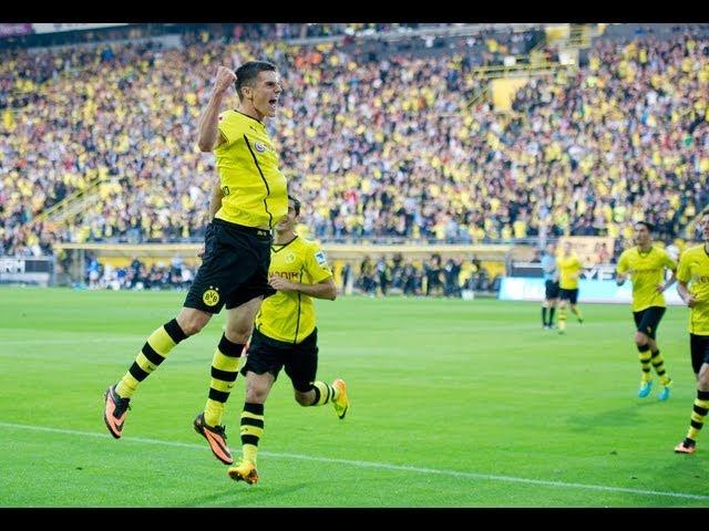 1:0 Jonas Hofmann Torjubel Südtribüne: Borussia Dortmund - Eintracht Braunschweig 2:1 BVB 2013 Fans