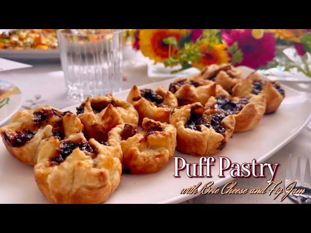 Brie Cheese and Fig Jam Puff Pastry Bites - Delicious Appetizer