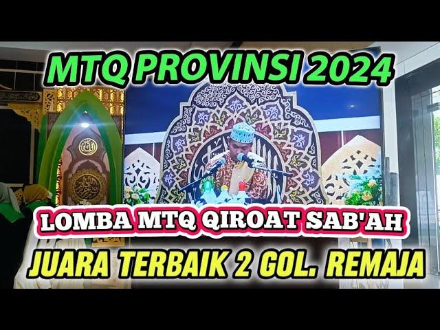 JUARA 2 GOLONGAN QIRAAT SAB'AH REMAJA MTQ TERNATE TAHUN 2024