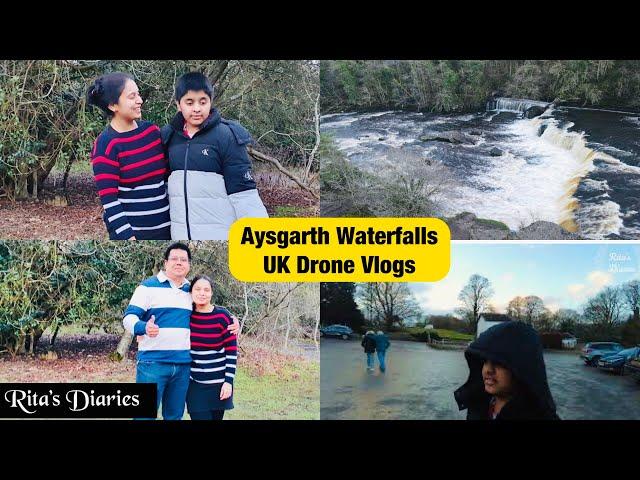 Exploring Aysgarth Waterfalls On New Year's Day In Yorkshire Dales Uk  || Drone Adventure || Vlog