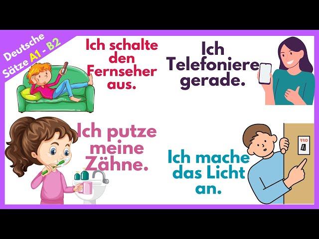 100 Täglich verwendete deutsche Sätze für A1 - B2 | Deutsch lernen mit Spaß