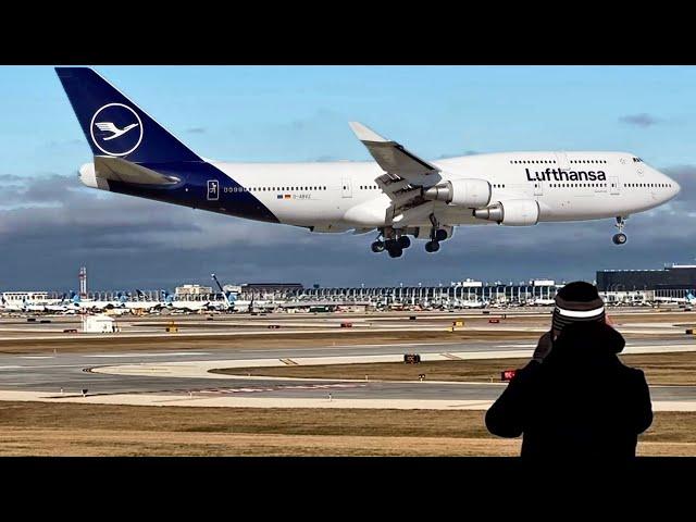 Chicago O'Hare Airport (ORD)  Plane Spotting  -  Rush Hour and Close up Landing / Take off