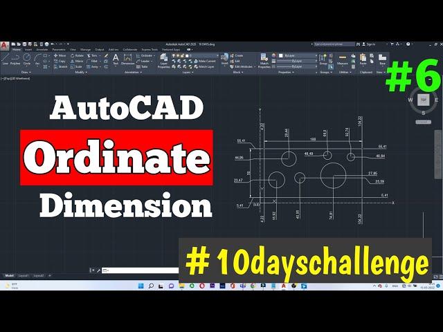 #6 AutoCAD ordinate dimension | To Create an Ordinate Dimension