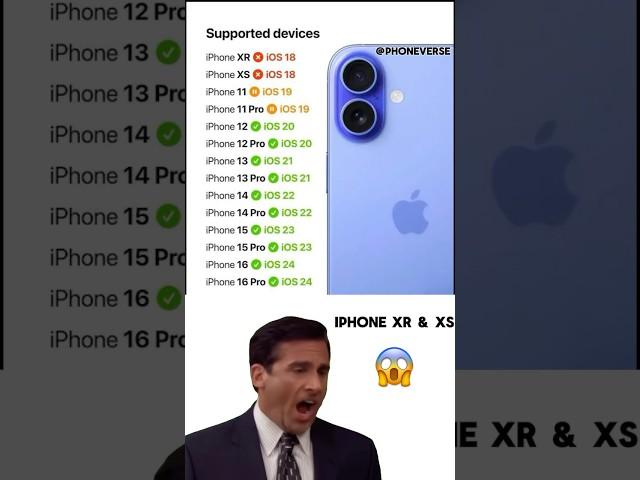 iOS 19 Supported Device List ️ #iphone #phoneverse #ios19 #shorts