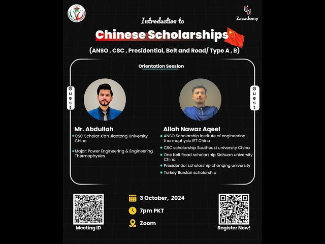 Webinar on Introduction to Chinese Scholarships by Zacademy