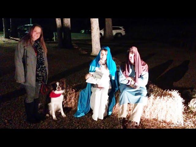 Caitlin and Cooper-Away in a manger.