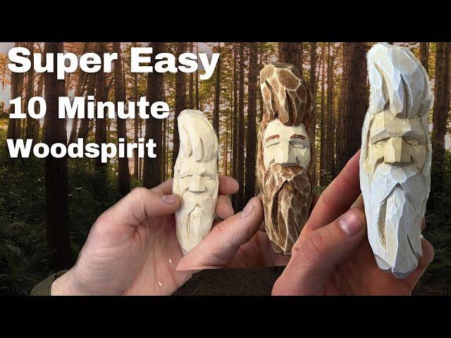 Super Easy Beginner 10-Minute Woodspirit Woodcarving