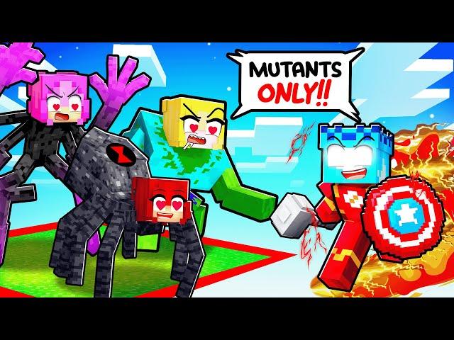 LOCKED ON ONE MUTANT FANGIRL ONLY CHUNK as a SUPERHERO in Minecraft!